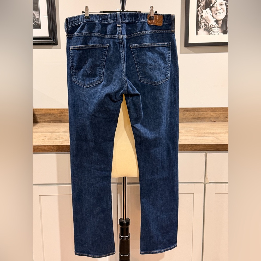 Ag Adriano Goldschmied Men’s Blue “slouchy 
Slim” Straight Jeans 34x32 - Picture 3 of 12